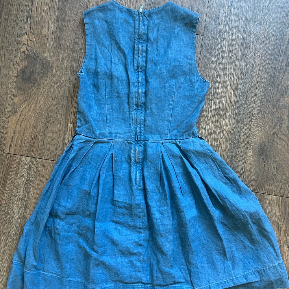 Blue  Sleeveless Dress, 100% cotton